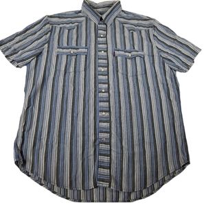 Levi's Pearl Snap Stripe Western Short Sleeve Shirt Men's SZ LG